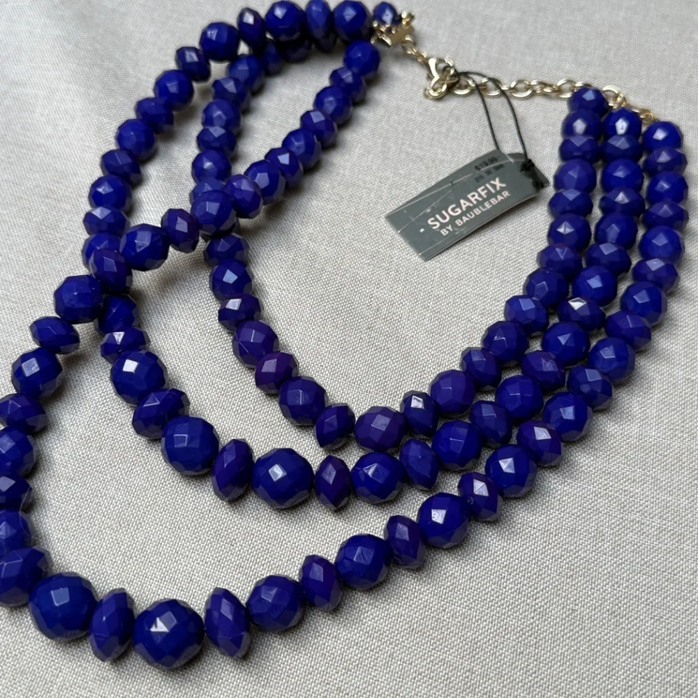 Sugarfix By Bauble Bar Triple Strand Purple Necklace NWT - Picture 8 of 9